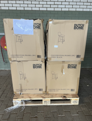 7x Barkruk Dutchbone, Franky, Zwart